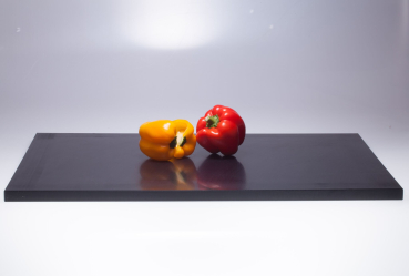 50 cm x 40 cm ,schwarzes Kunststoffschneidbrett, PROFIBRETT aus Vollkunststoff, HACCP geeignet, Spülmaschinenfest, höchst messerschonend, Industriequalität, für alle Lebensmittel geeignet